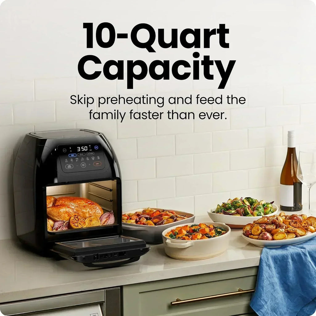 Chefman Compact 6.3-Quart Digital Air Fryer with Rotisserie Dehydrator and Convection Oven