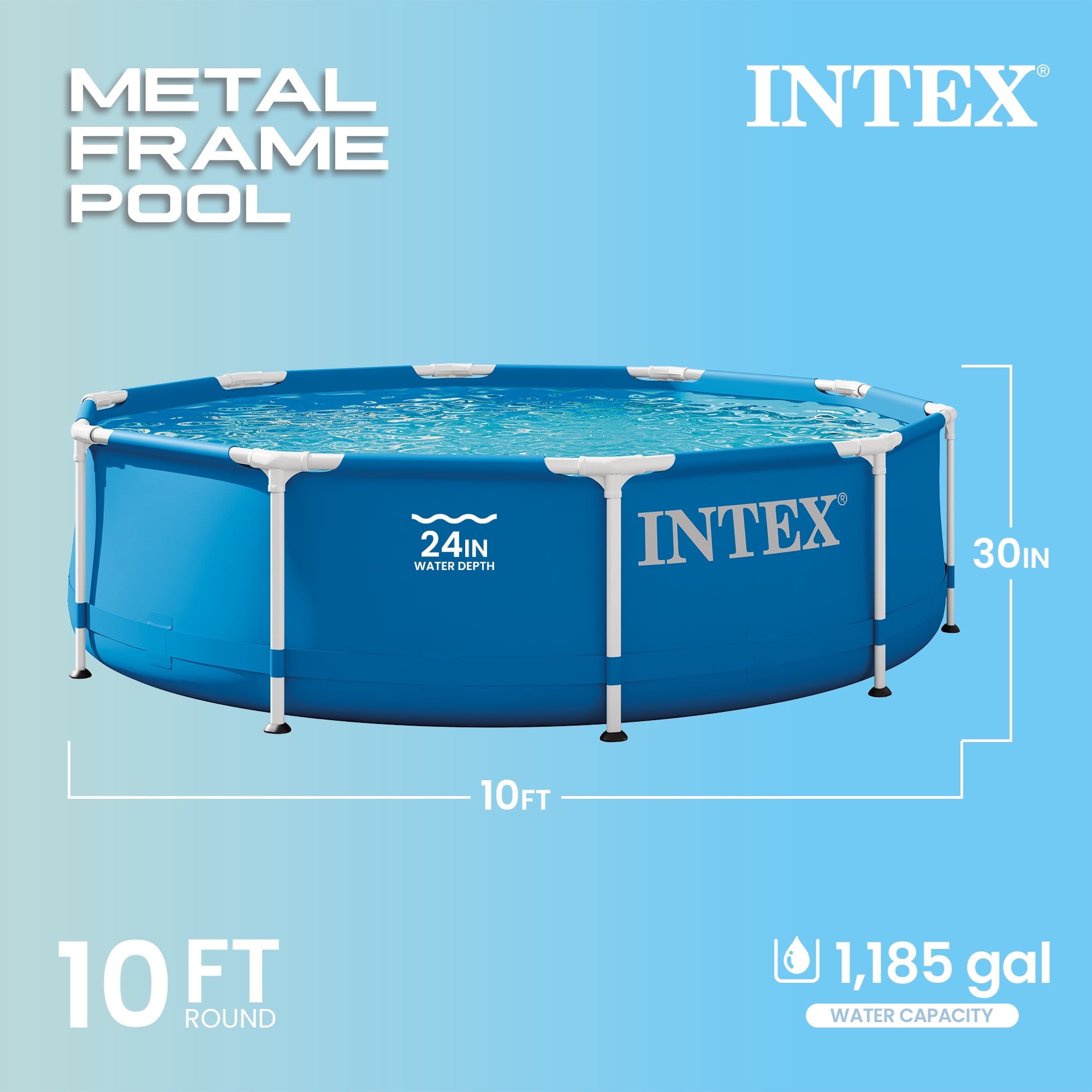 Open Box Intex 10' x 30 Metal Frame Set Swimming Pool w/ Filter Pump