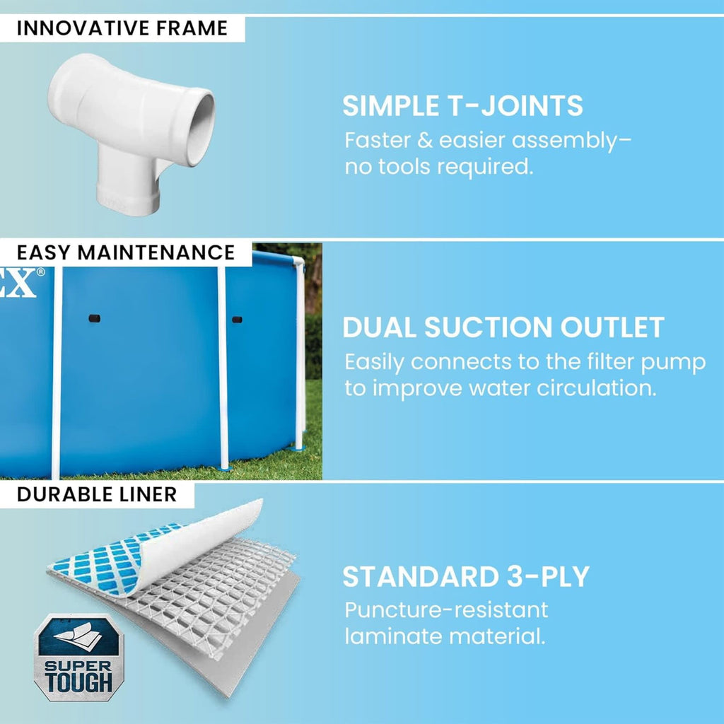 INTEX Metal Frame 12ft x 30in Above Ground Swimming Pool Set w/Filter Pump