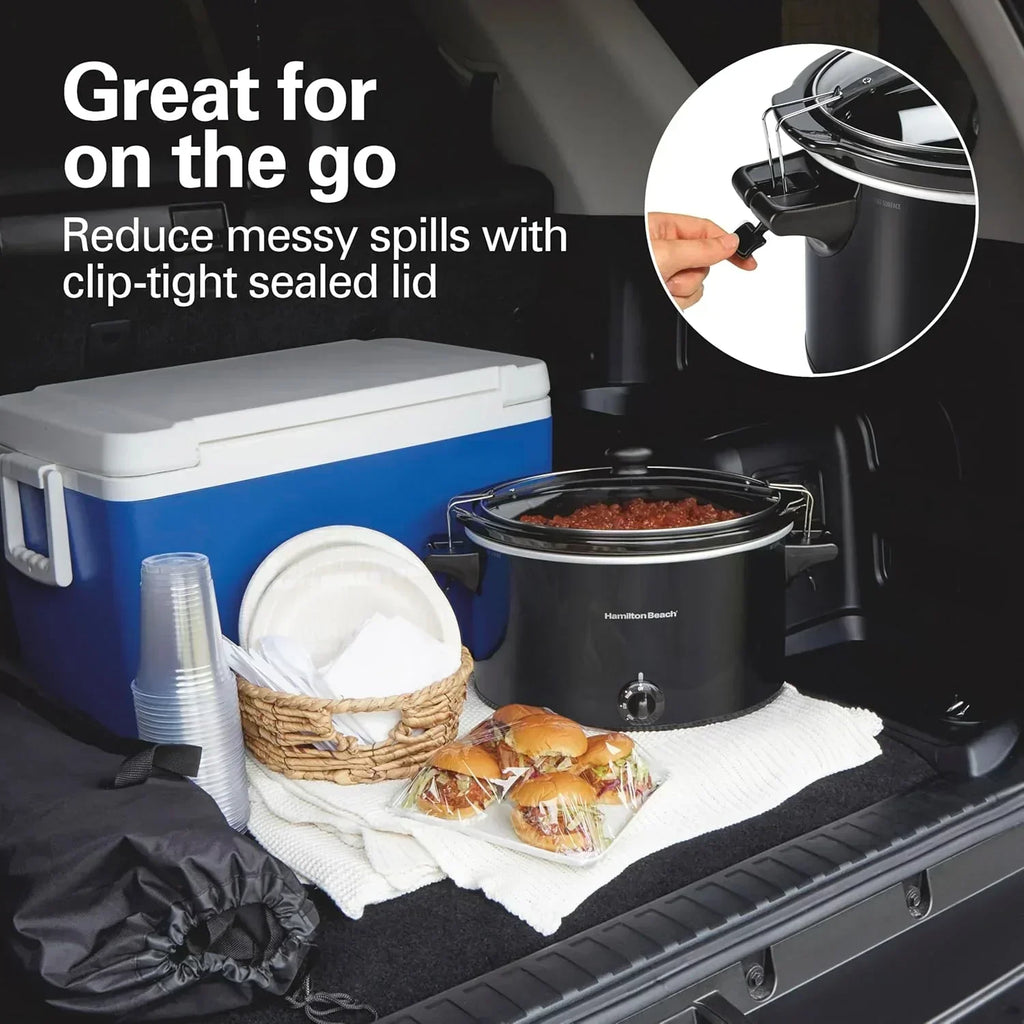 Slow Cooker Extra Large 10 Quart Stay or Go Portable With Lid Lock