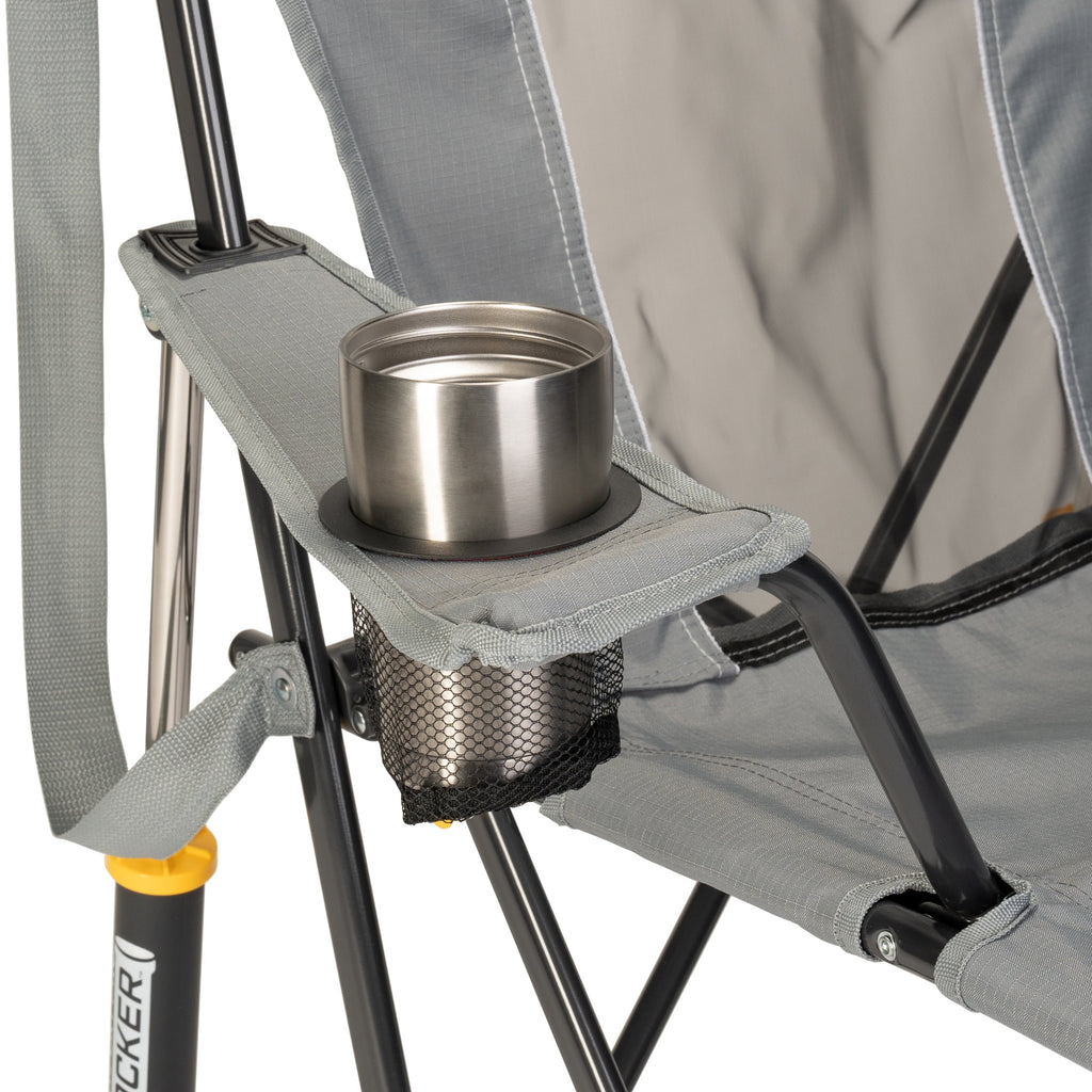 GCI Outdoor Comfort Pro Rocker Camping Chair with Mesh Backrest, Pastel Green Colorblock