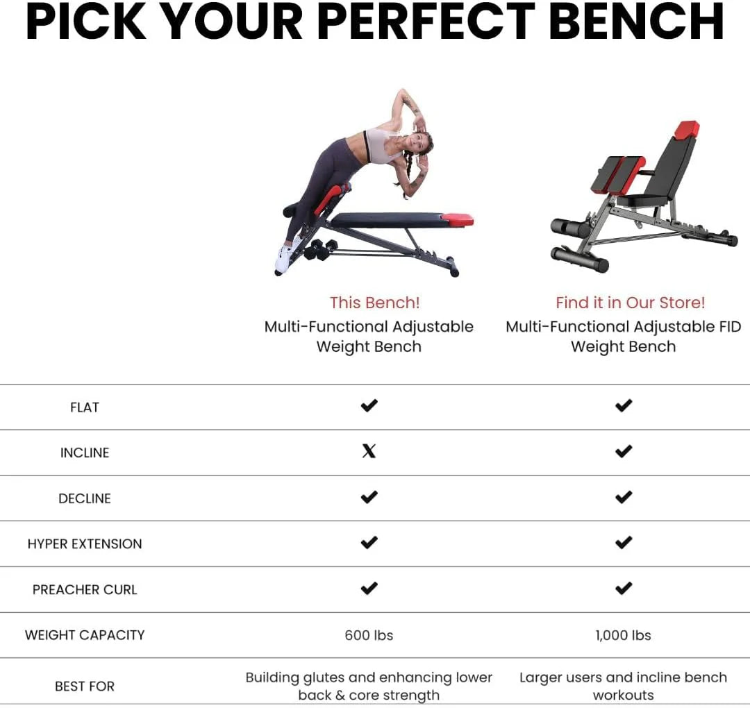 FF Finer Form Multi-Functional Weight Bench for Full All-in-One Body Workout Adjustable Workout Bench Press