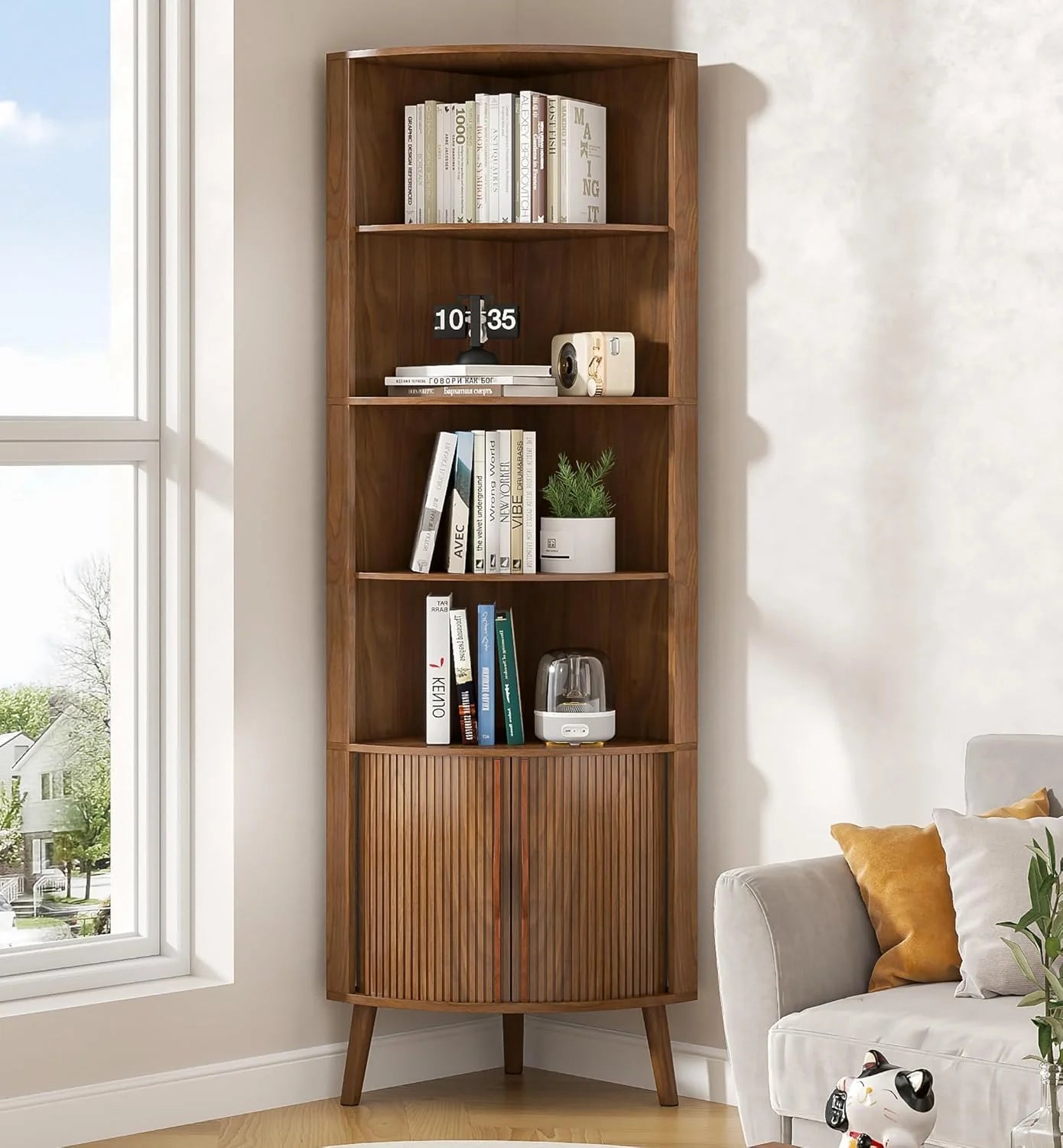 Corner Cabinet, 66.73'' Tall Modern Corner Bathroom Storage Cabinet