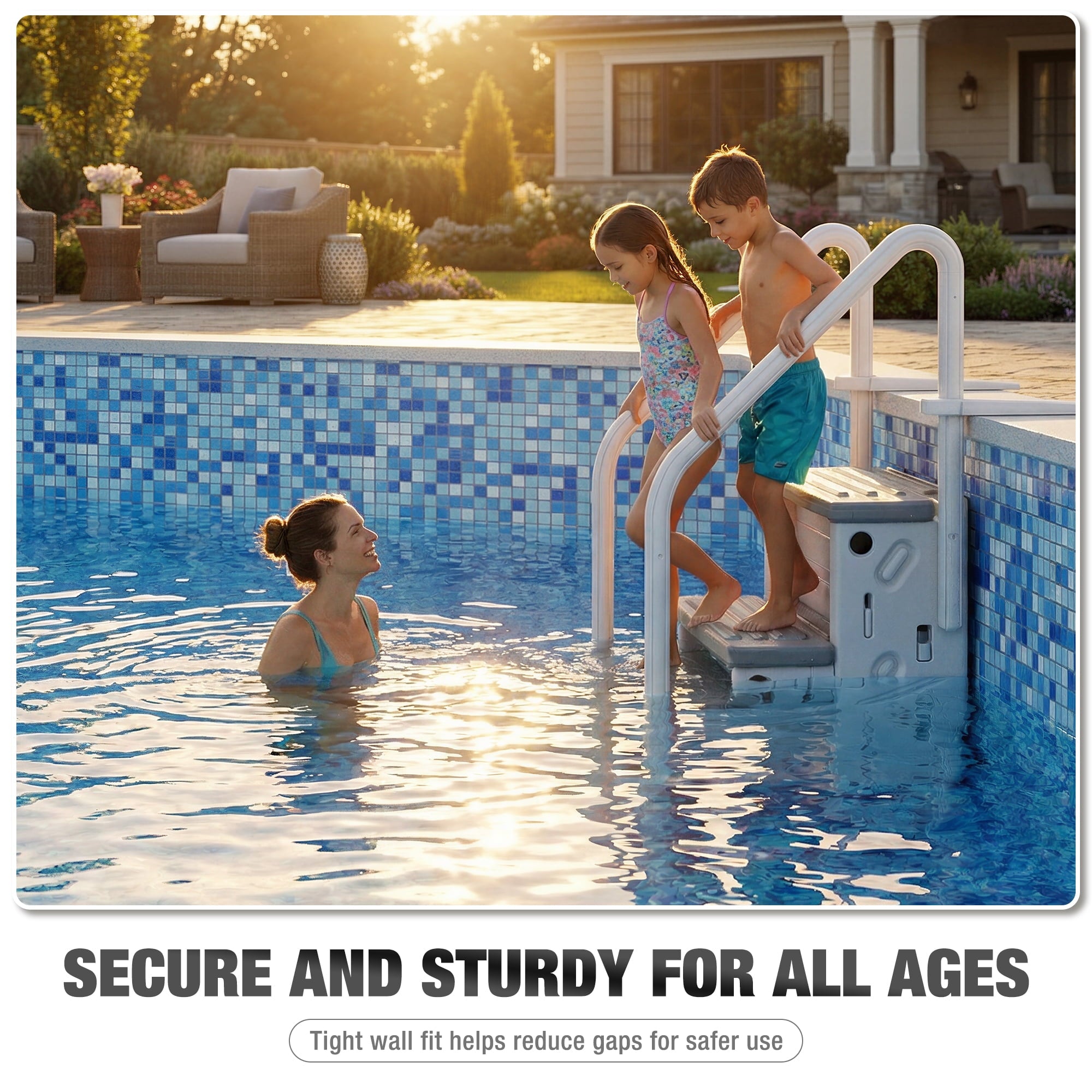 Betisef Pool Ladder above Ground, Heavy Duty 4-Step Pool Ladder with Dual Handrails and Non-Slip Steps, 500 LBS Load Capacity, for 46-58 Inch