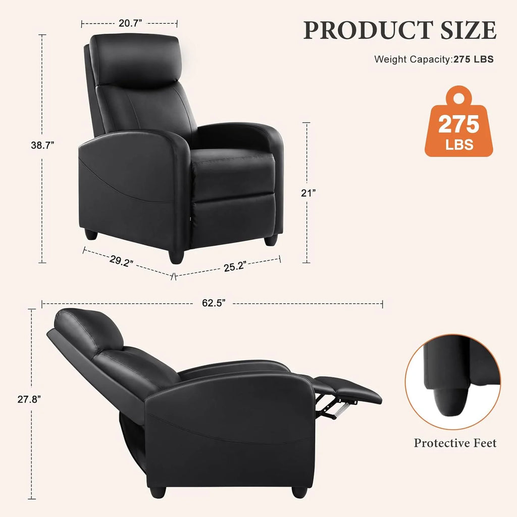 Sweetcrispy Massage Recliner Chair for Adults, Adjustable Home Theater Seating with Lumbar Support for Living Room, Modern Fabric Reclining, Light Grey