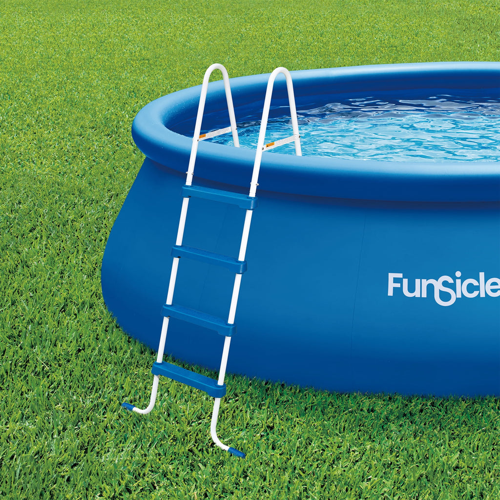 Funsicle 36 Inch SureStep 3 Stair Outdoor Above-Ground Swimming Pool Ladder, Blue & White