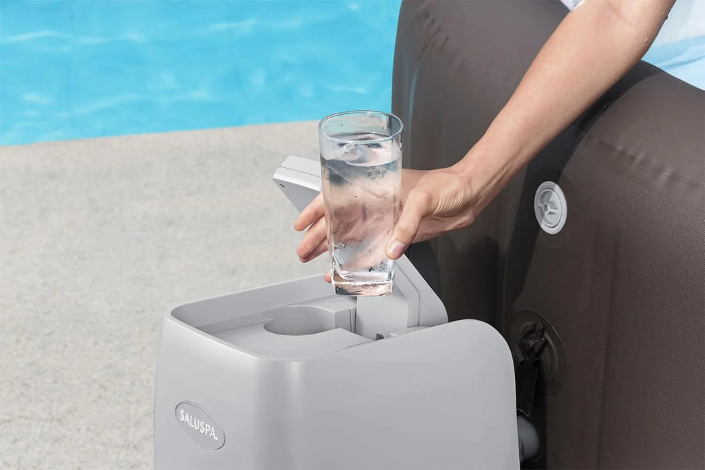 Bestway SaluSpa Miami EnergySense AirJet Inflatable Hot Tub Spa (71 x 26) | Portable Hot Tub with 2 Covers (1 Energy-Efficient Thermal Cover and 1 Standard Cover) | Fits Up to 2-4 Persons | Black