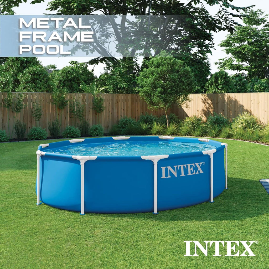 INTEX Metal Frame 12ft x 30in Above Ground Swimming Pool Set w/Filter Pump