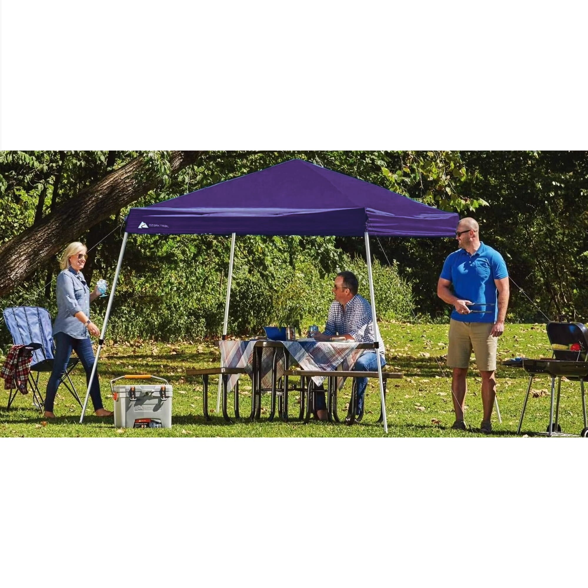 Ozark Trail 10' x 10' Instant Slant Leg Pop-up Outdoor Canopy, Blue