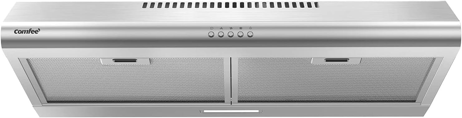 Comfee 30 Under Cabinet Ducted/Ductless Convertible Slim Vent Durable Stainless Steel Kitchen Reusable Filter