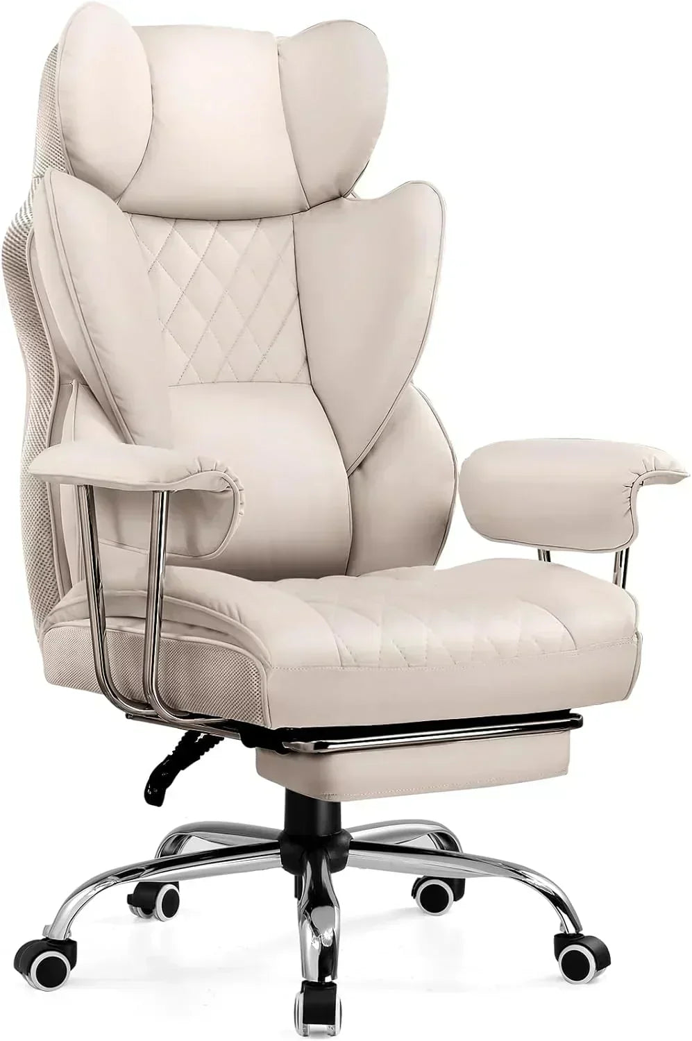 Large high back office chair high back leather gaming chair with footrest