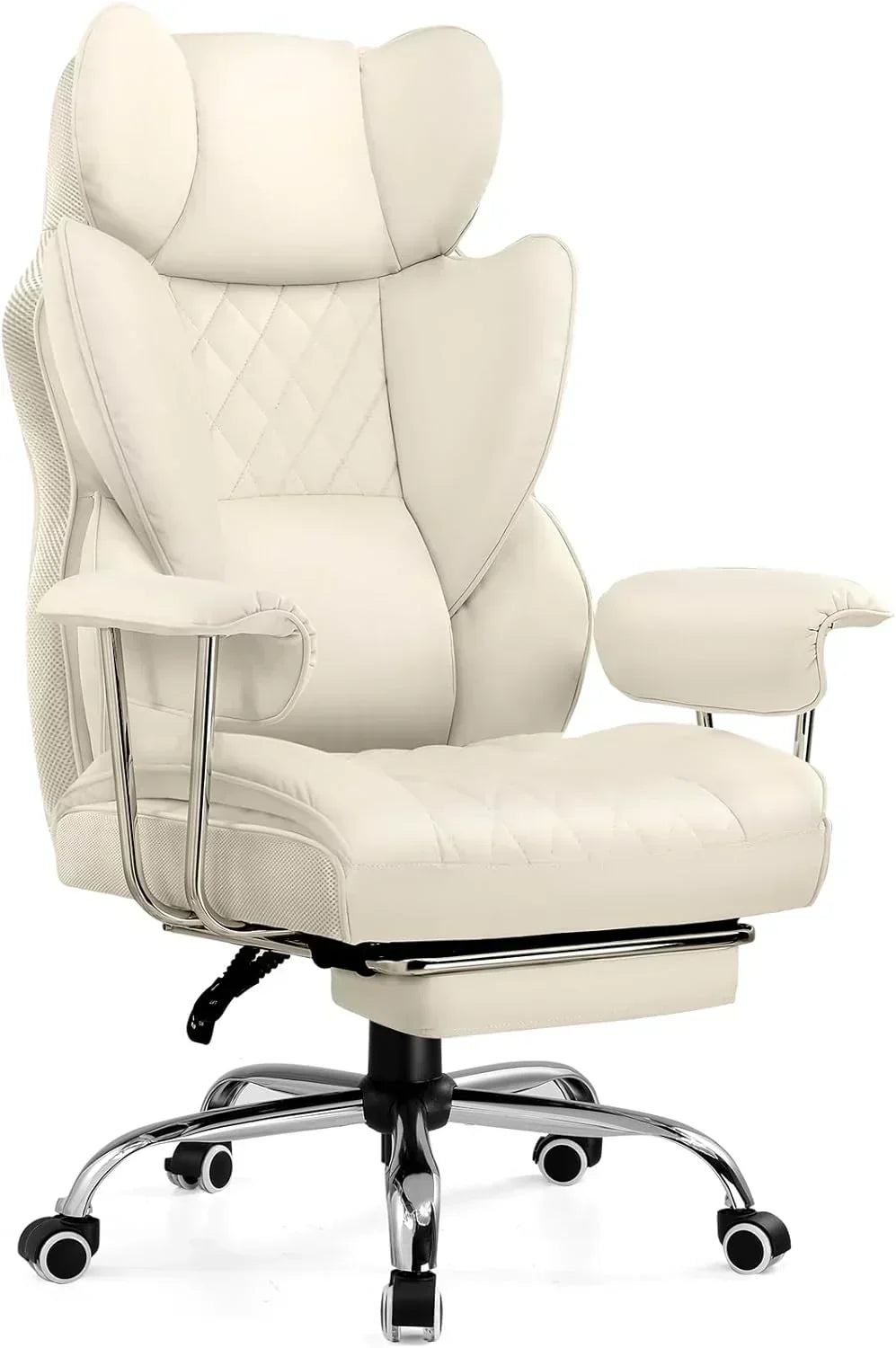 Large high back office chair high back leather gaming chair with footrest