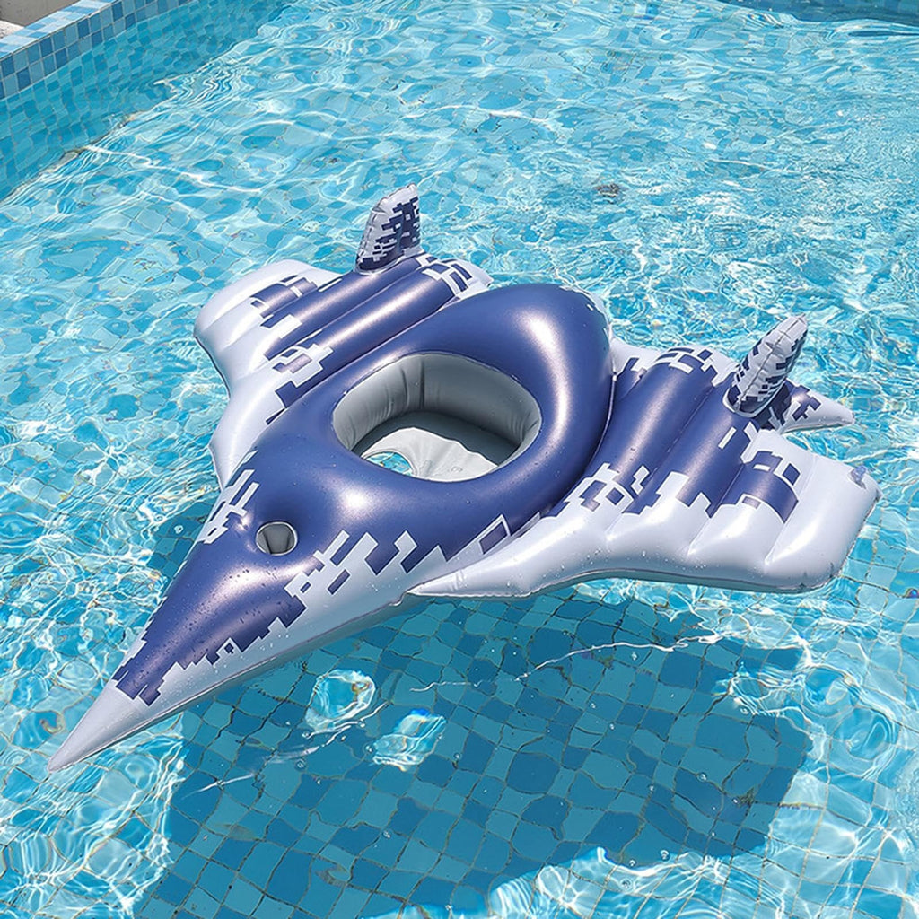 Airplane-Shaped Inflatable Swim Float Seat, PVC Safety Pool Float, Portable Inflatable Swimming Ring for Pool, Bathroom, River & Summer Water Activities