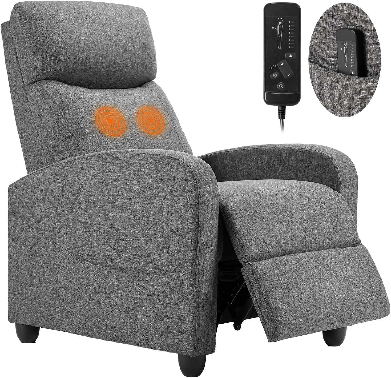 Sweetcrispy Recliner Chair, 360 Swivel Rocker Chair for Adults, Glider Rocker Recliners, Nursery Chairs for Living Room, High Back, Upholstered Deep Seat, Classical Brown