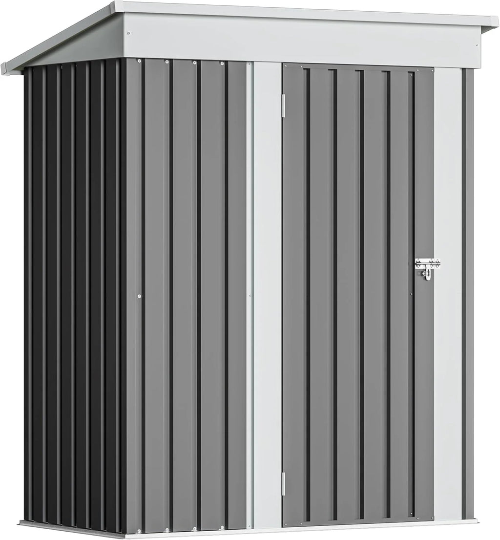 Devoko Outdoor Storage Shed 5 x 3 FT Lockable Metal Garden Steel Anti-Corrosion Storage House