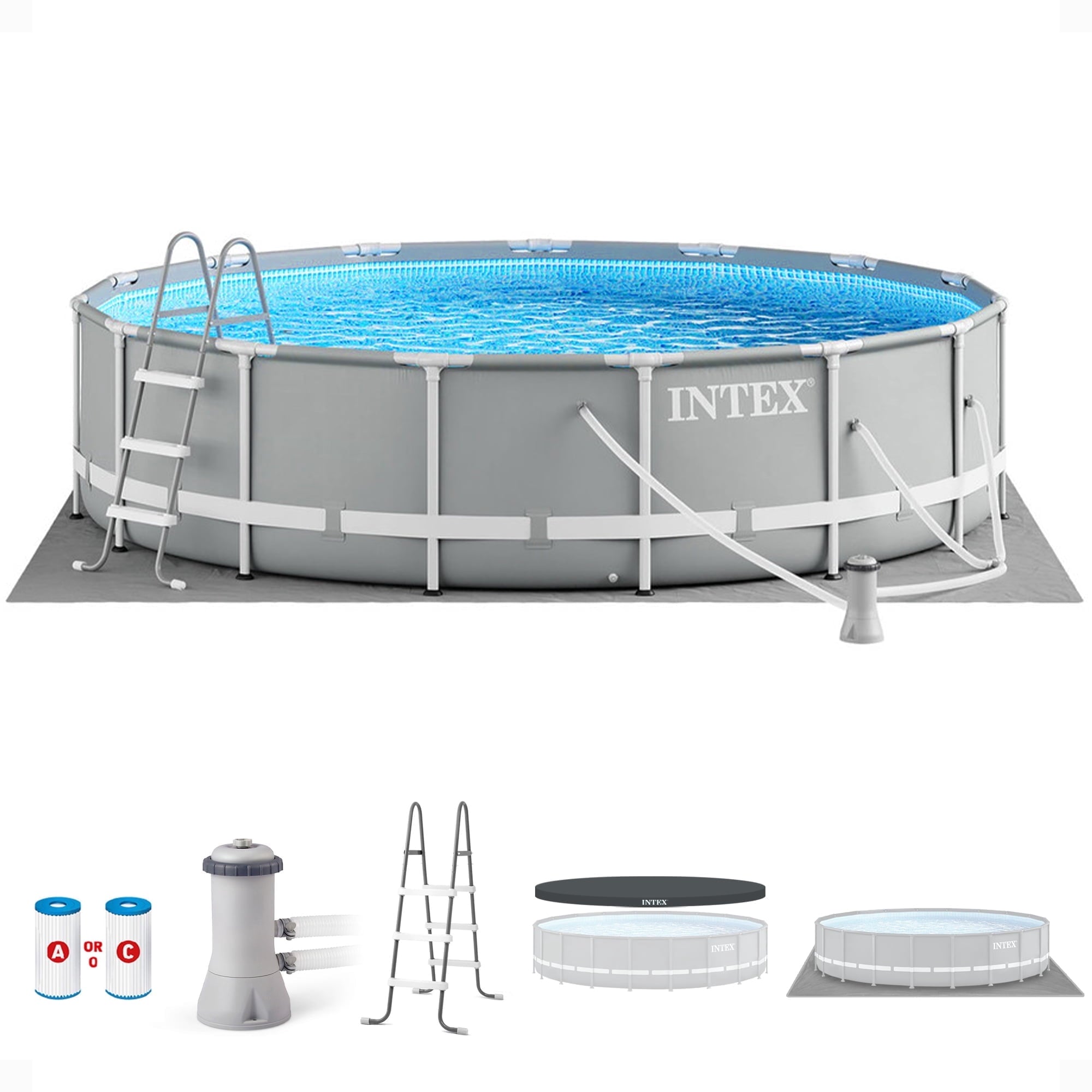 Intex 26719EH 14ft x 42in Prism Frame Above Ground Swimming Pool with Pump