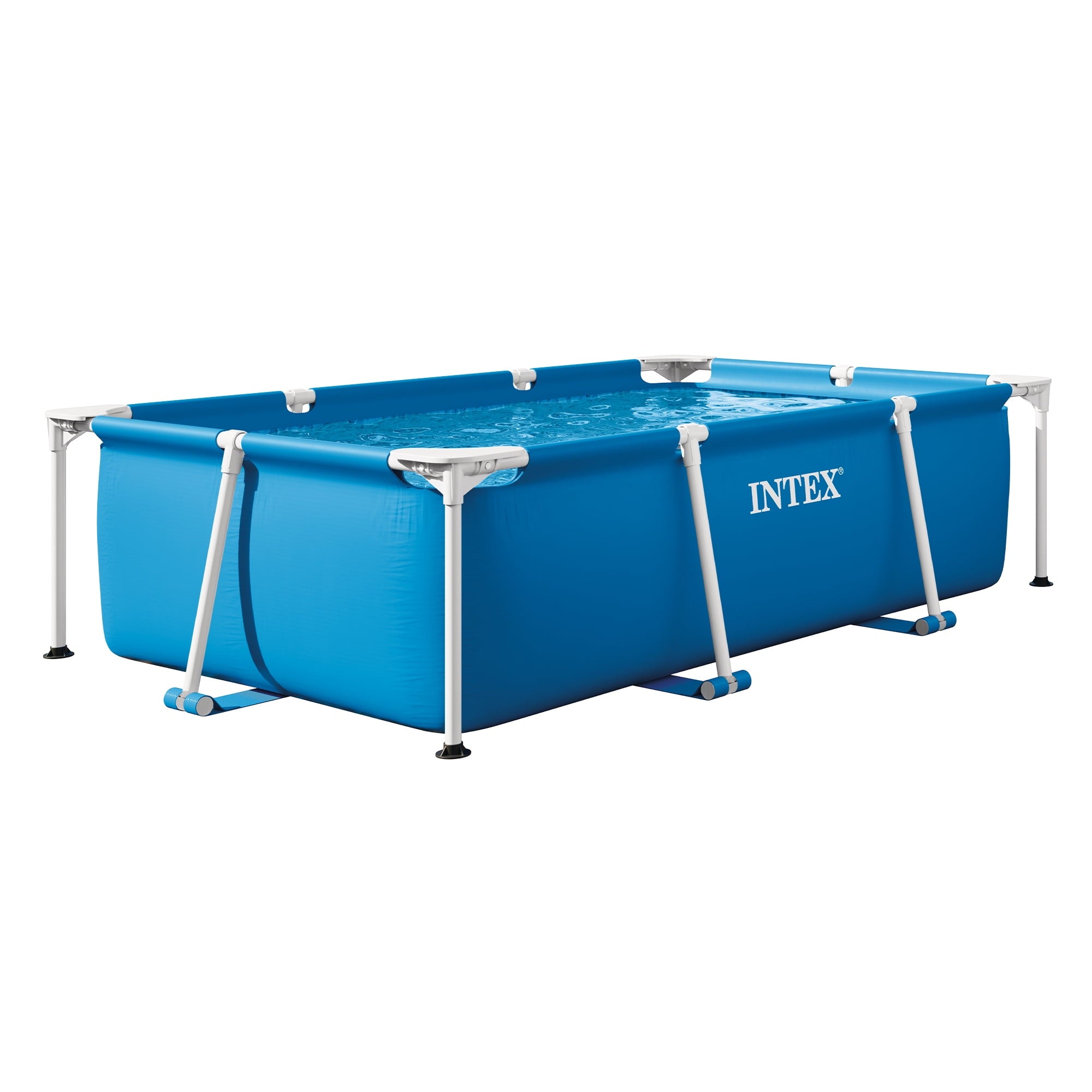 INTEX Rectangular Frame 9ft 10in x 29.5 Above Ground Swimming Pool with Flow Control Valve