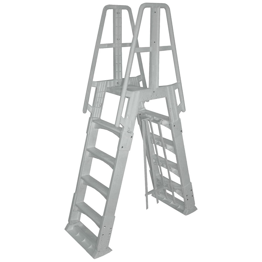 Vinyl Works Canada SLAW Slide Lock A Frame Above Ground Pool Ladder, White