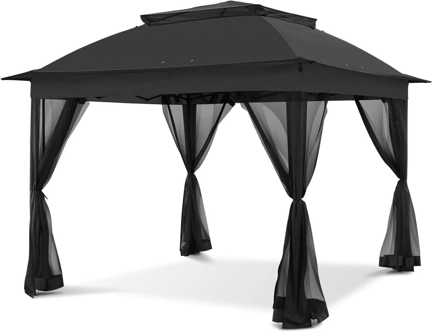 COOS BAY 11x11 Pop Up Gazebo with Mesh Netting, Instant Outdoor Canopy Tent, Water Resistant Shelter with UPF 50+ UV Protection, 121 Sq Ft Coverage, Beige