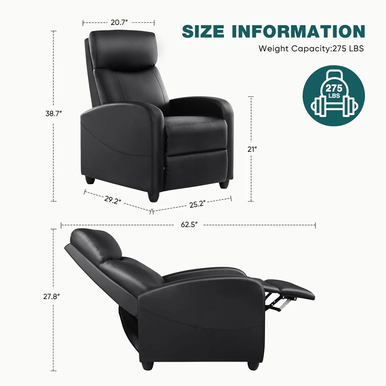Swivel Rocking Recliner Chair with Extra Large Footrest High Back, Upholstered Glider Nursery Chair for Living Room, Bedroom & Nursery, Comfortable Deep Seat for Relaxation, Grey