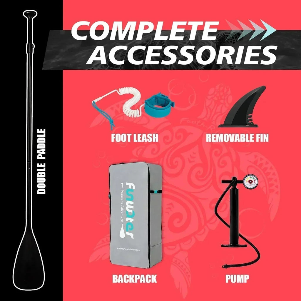 FunWater Inflatable Stand Up Paddle Board Premium SUP Paddle Accessories EVA Deck