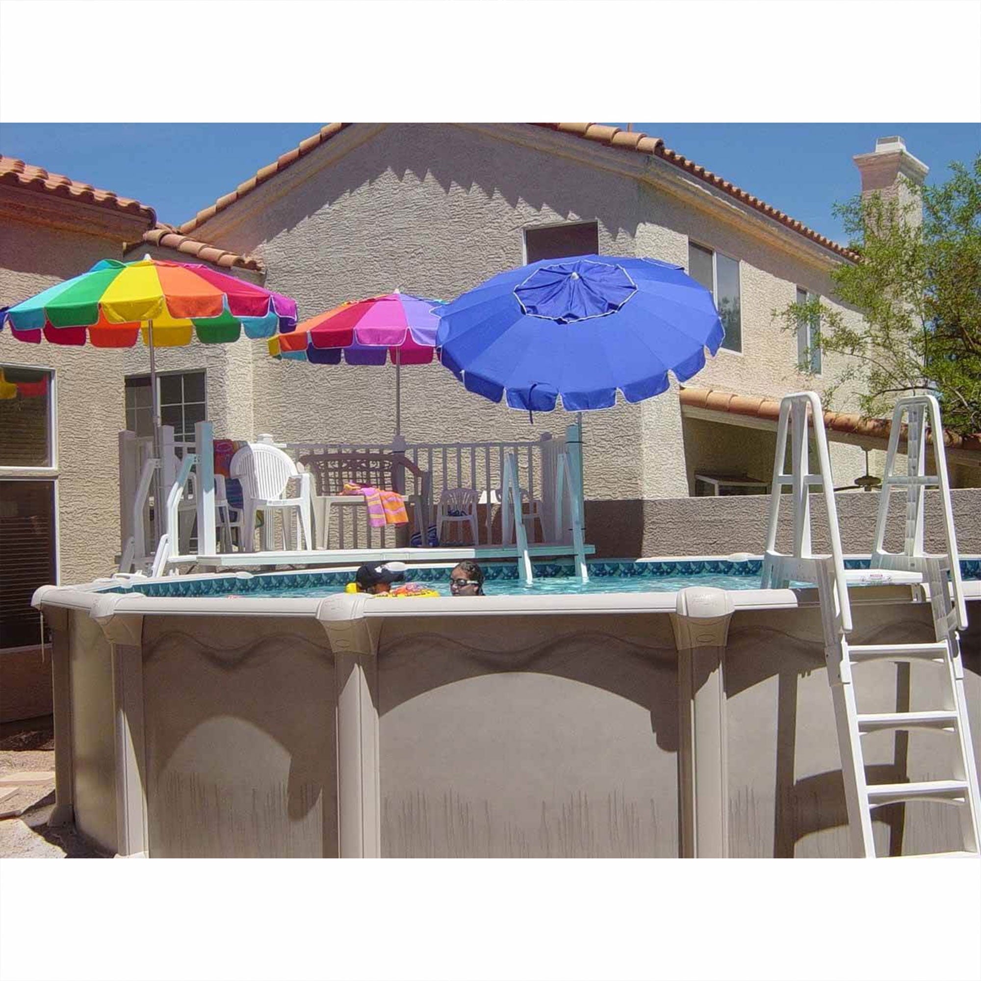 Vinyl Works Canada SLAW Slide Lock A Frame Above Ground Pool Ladder, White