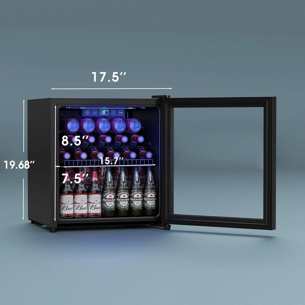 Beverage Refrigerator Cooler-120 Cans Freestanding Mini Fridge Cooler with Glass Door
