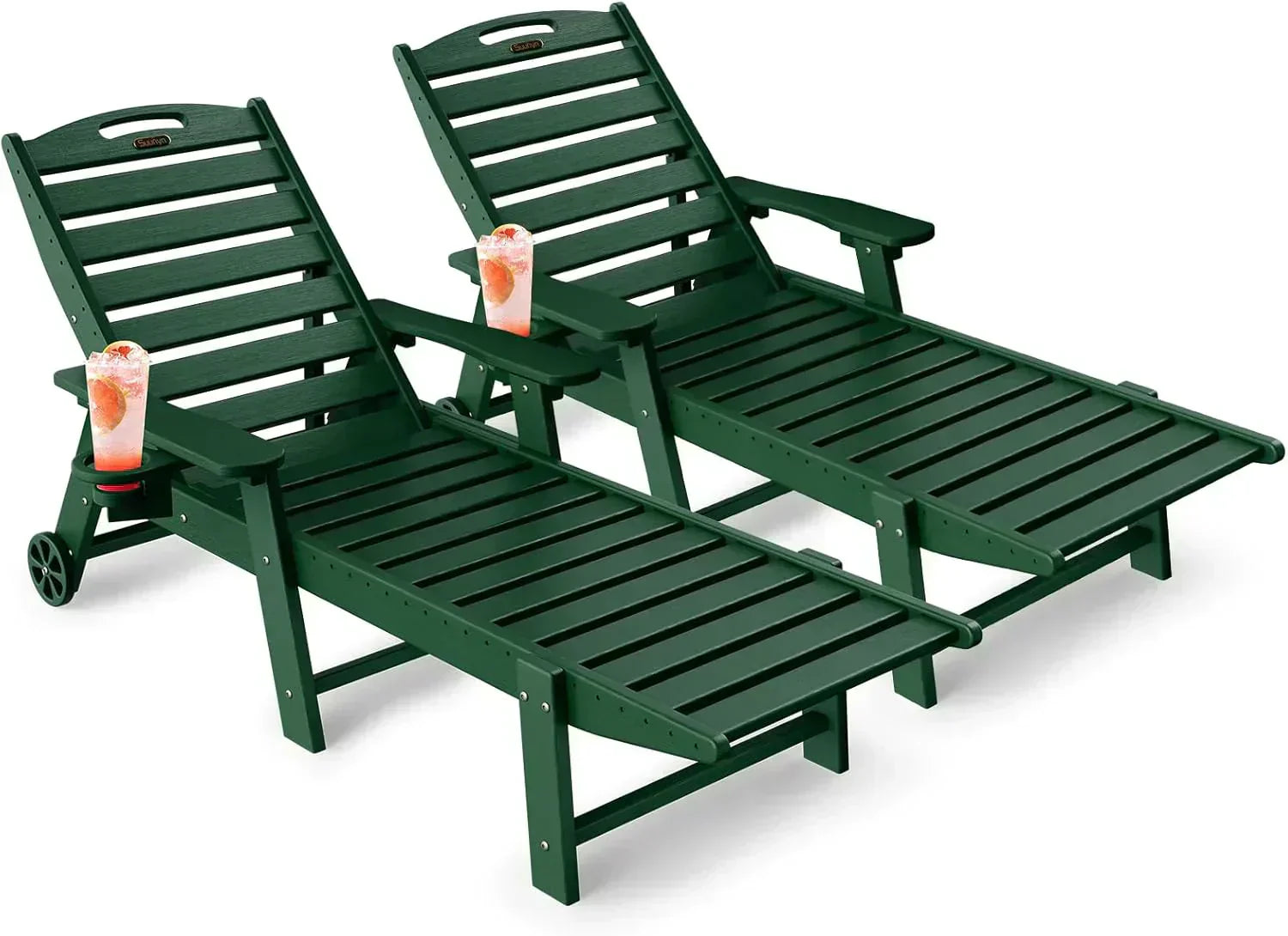 Lounge Chair Outdoor Chaise Lounge HDPE 6-Position Outdoor Chaise Lounge Patio Lounge Chair