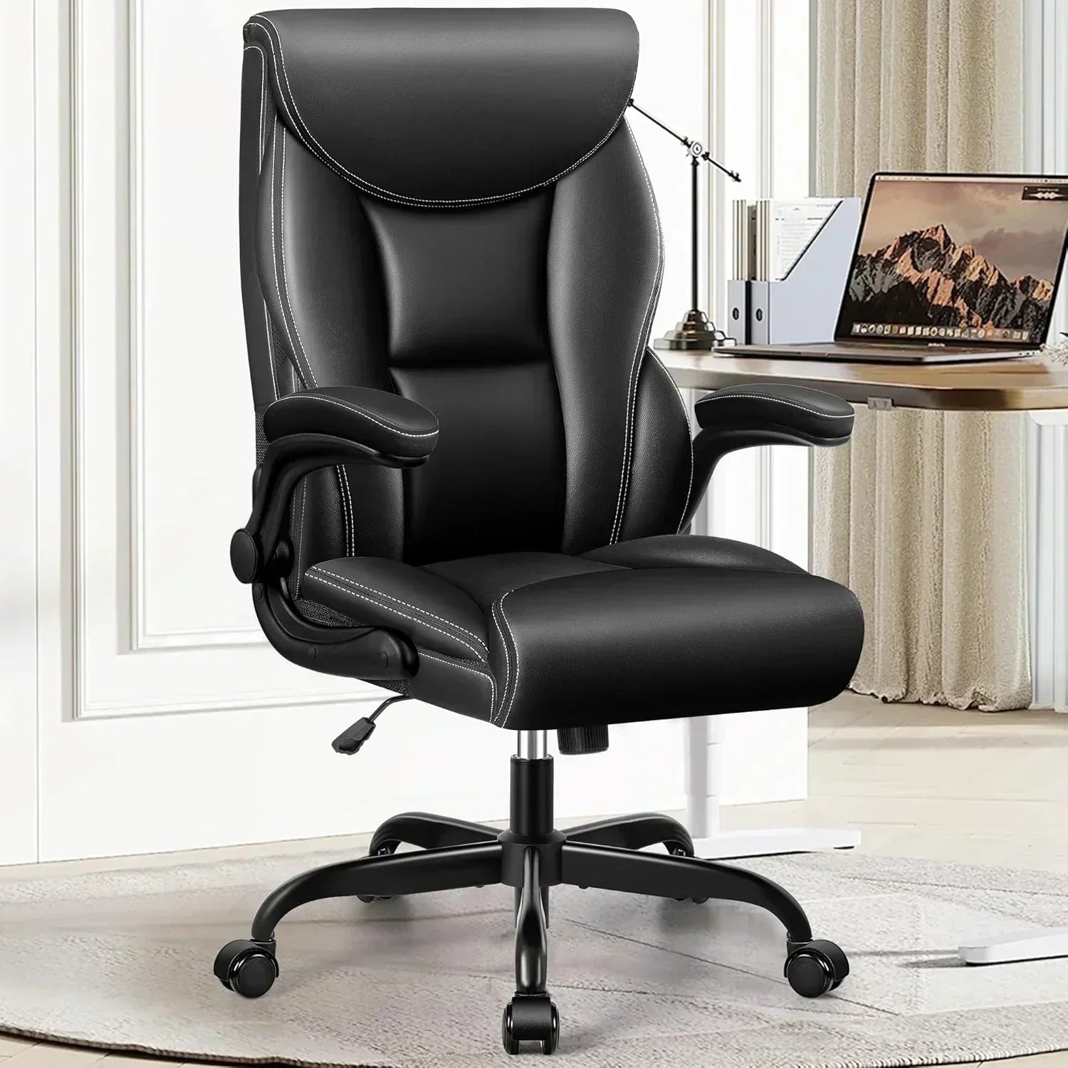 Office Chair Large High-Foot Computer Desk Chair Chair Lumbar Support Rotating Computer Chair