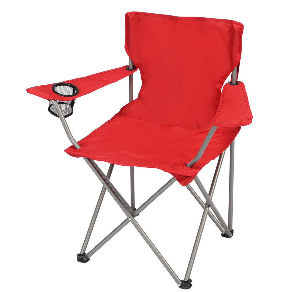 Ozark Trail Quad Folding Camp Chair with Cup Holder, Black