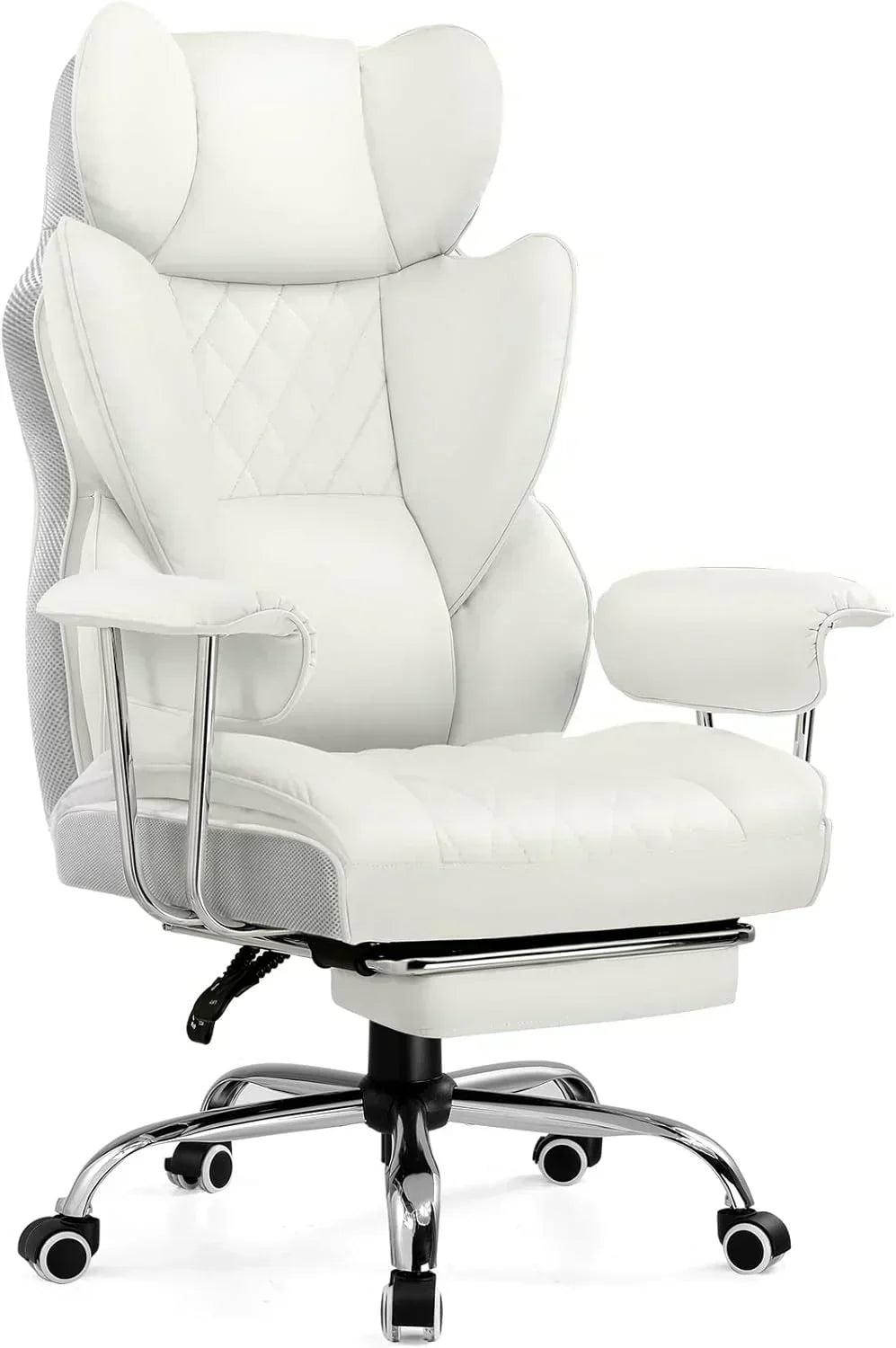 Large high back office chair high back leather gaming chair with footrest