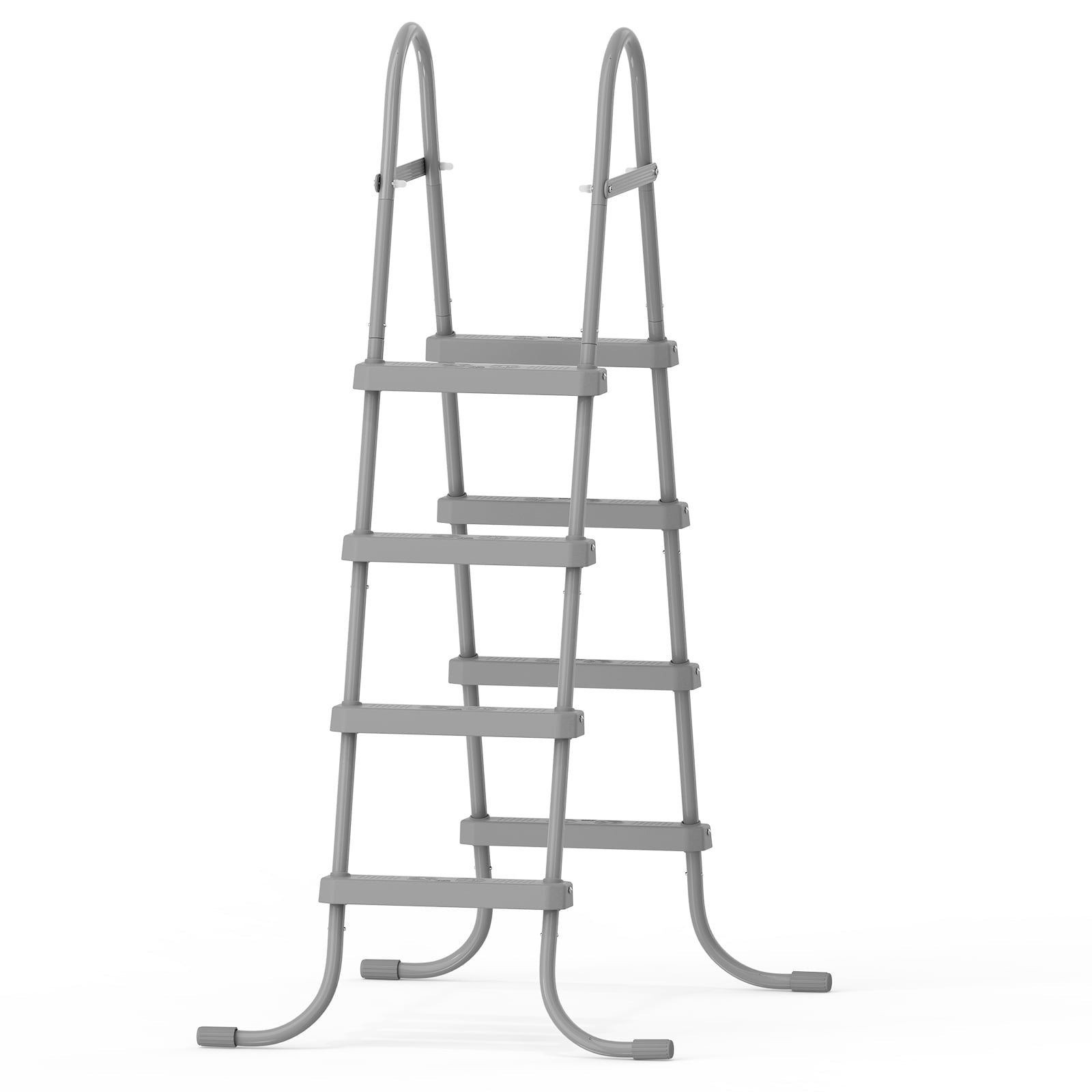 Ktaxon 52 4Step Steel Frame Above Ground Swimming Pool Ladder,Heavy Duty Double Sided Removable Pool Steps with Ladder Escape