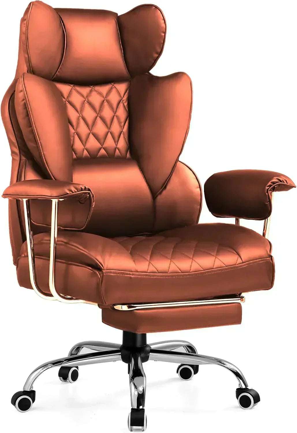Large high back office chair high back leather gaming chair with footrest