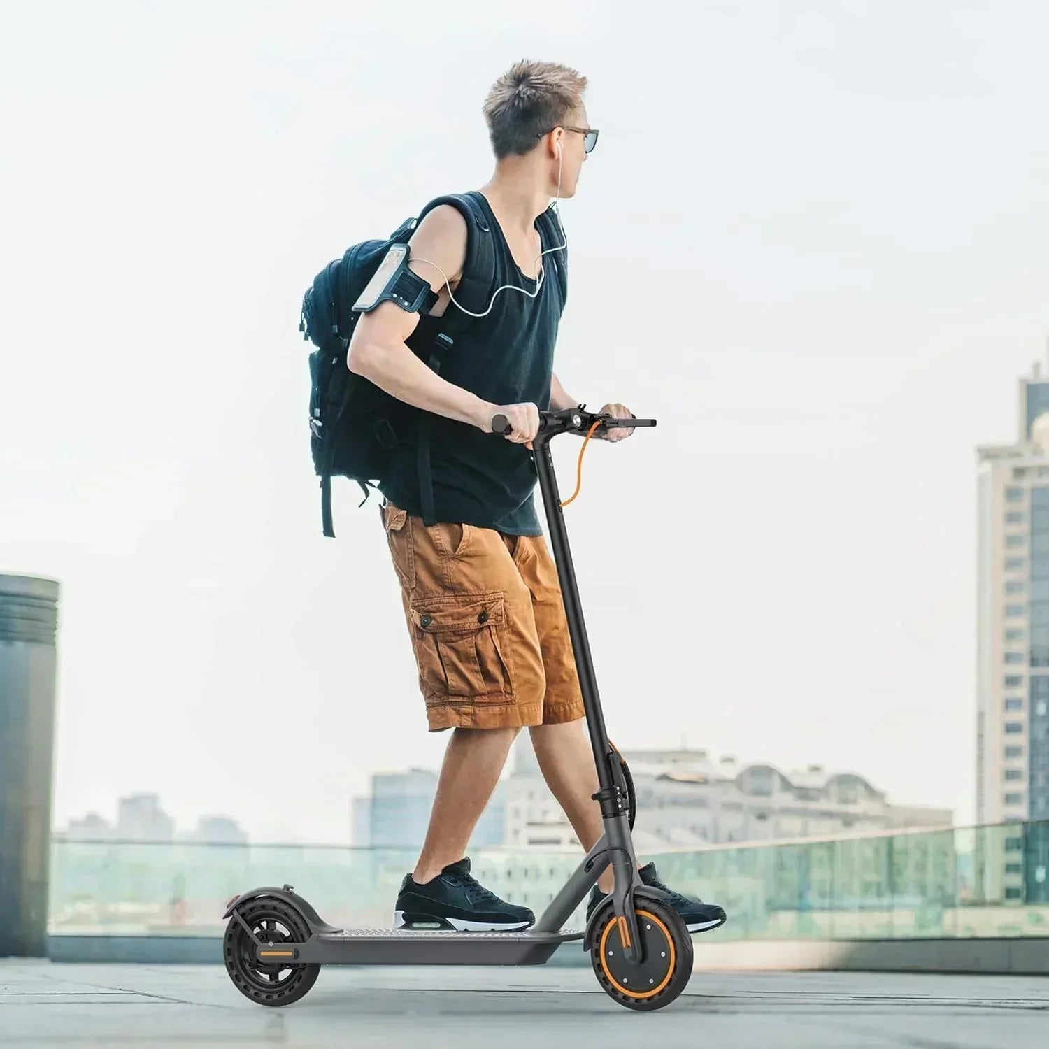Electric Scooter 350W/500W Powerful Motor 8.5/10 Solid Tires 19/22Mph 28/21/12 Miles Range
