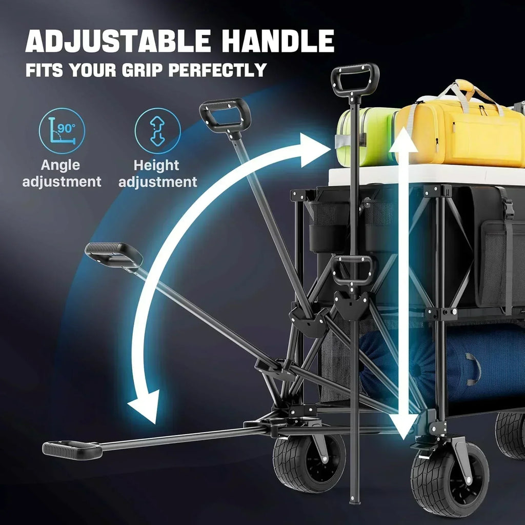 48 Extra Large Folding Travel Cart 560 lb Capacity 350 L Heavy Duty Utility Cart with Brakes