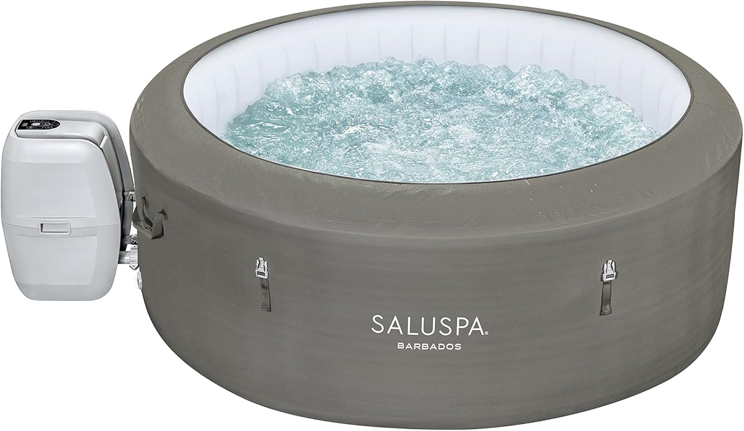 Bestway SaluSpa Miami EnergySense AirJet Inflatable Hot Tub Spa (71 x 26) | Portable Hot Tub with 2 Covers (1 Energy-Efficient Thermal Cover and 1 Standard Cover) | Fits Up to 2-4 Persons | Black