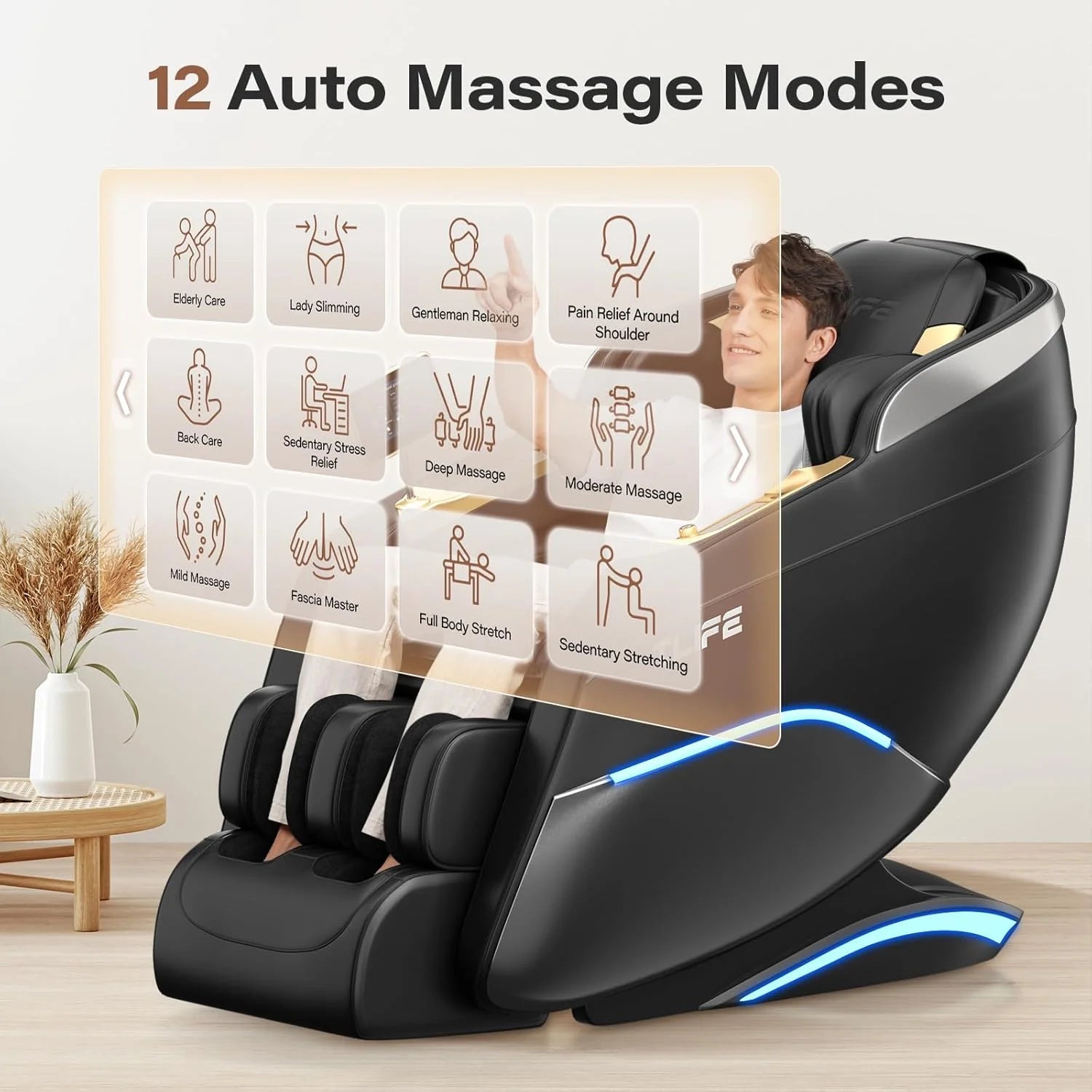 Full Body Massage Chair, 160° Zero Gravity Recliner with Body Scan, 50 SL Track Shiatsu Massage Chair, Spot Massage, Foot Roller