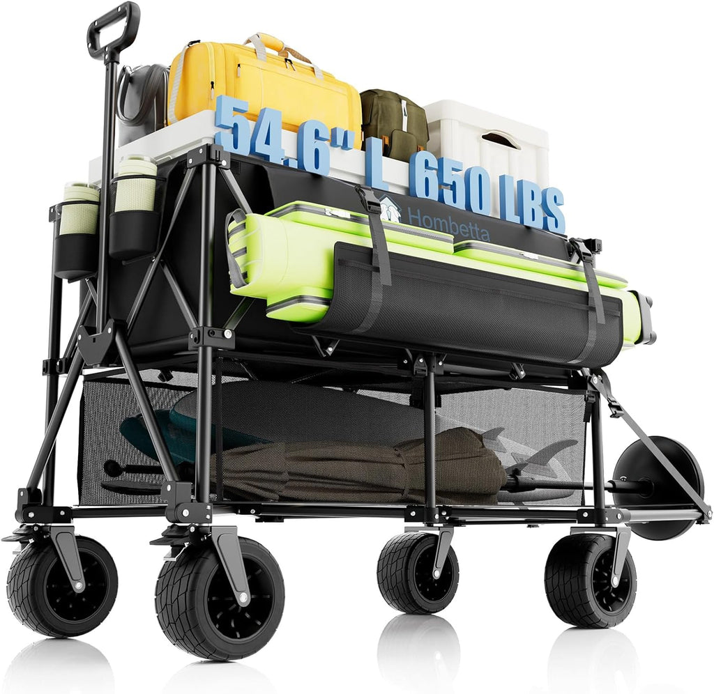 48 Extra Large Folding Travel Cart 560 lb Capacity 350 L Heavy Duty Utility Cart with Brakes